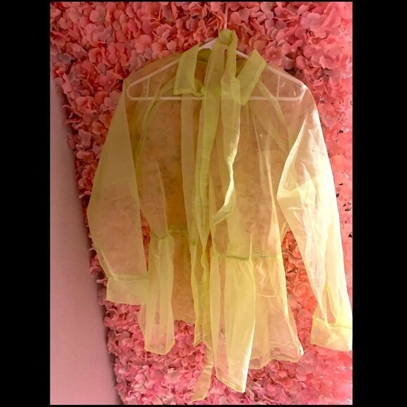 NW/OT! Sheer Mesh LimeGreen Belted Outerwear! - Picture 6 of 6